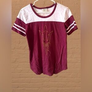 Arizona State Sun Devils Women’s Scoop Neck T-shirt E5 Sports Apparal Small NWT